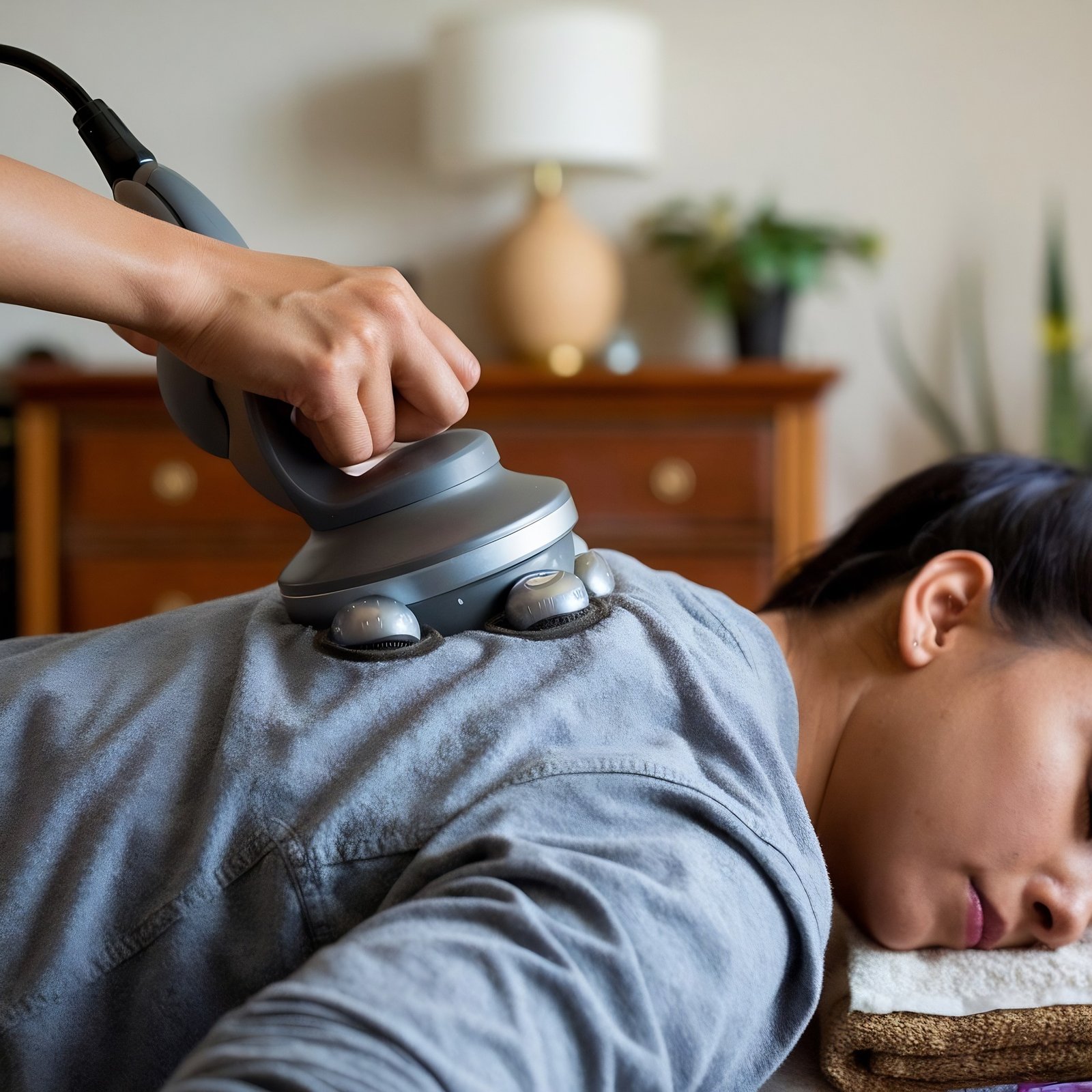 Rückenmassage als Sinnbild für die redaktionelle Arbeit von Massagegerät.de