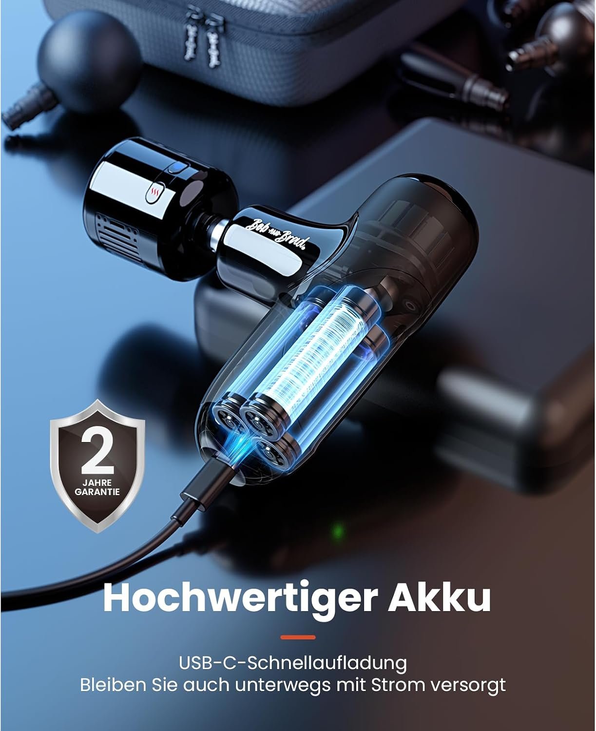 Anwendung einer Massagepistole zur Regeneration nach dem Training